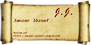 Janzer József névjegykártya